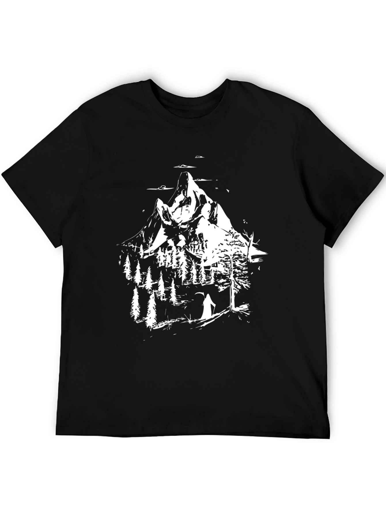 Mountain Scene Black T-Shirt