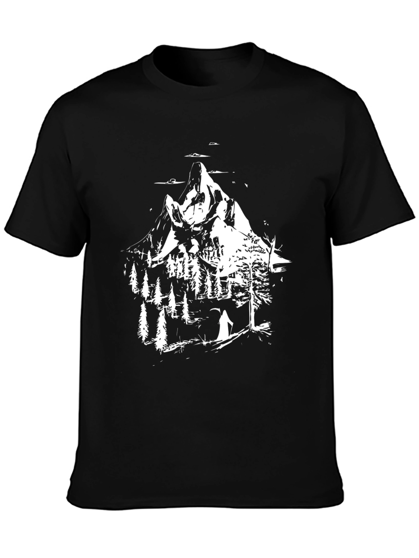Mountain Scene Black T-Shirt
