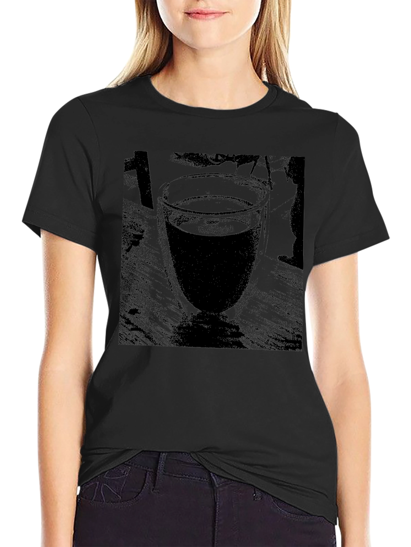 Abstract Drink in Glass Graphic Tee