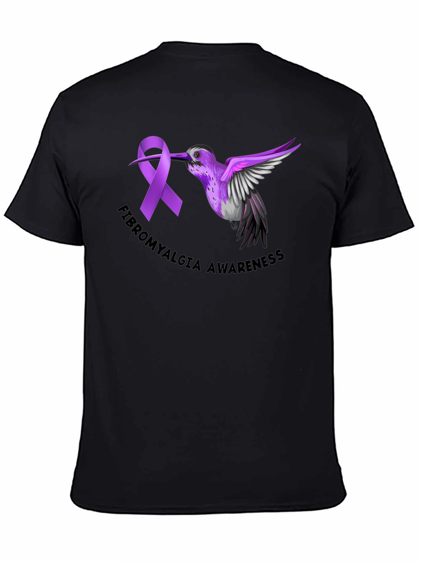 Fibromyalgia Awareness Ribbon Hummingbird T-Shirt