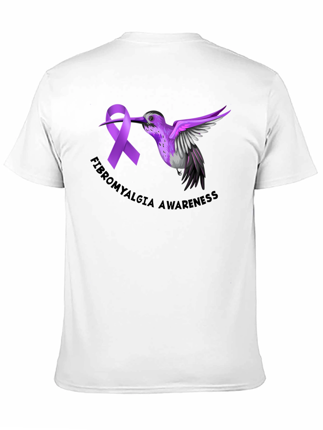 Fibromyalgia Awareness Ribbon Hummingbird T-Shirt