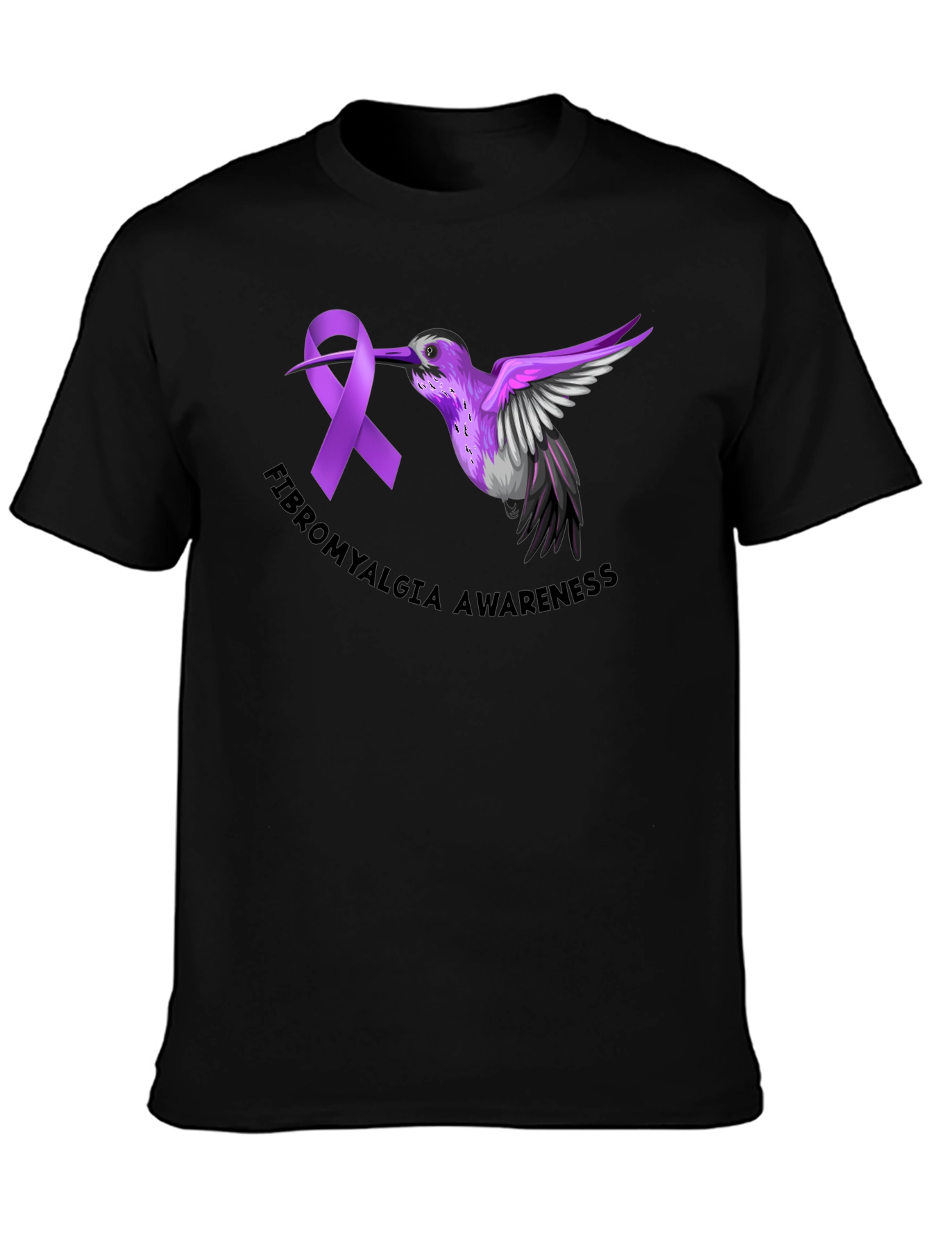 Fibromyalgia Awareness Ribbon Hummingbird T-Shirt