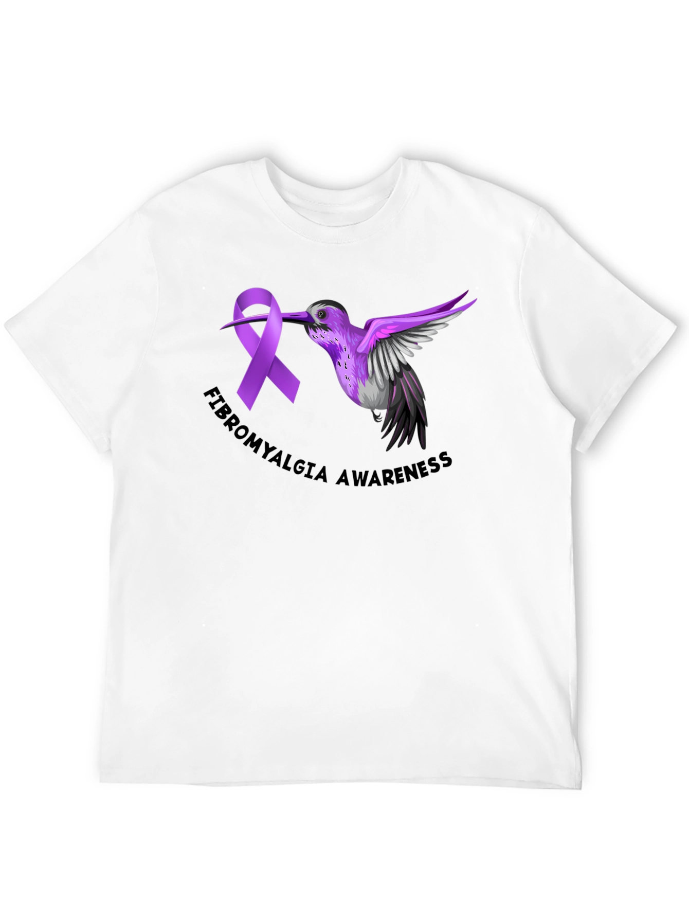 Fibromyalgia Awareness Ribbon Hummingbird T-Shirt