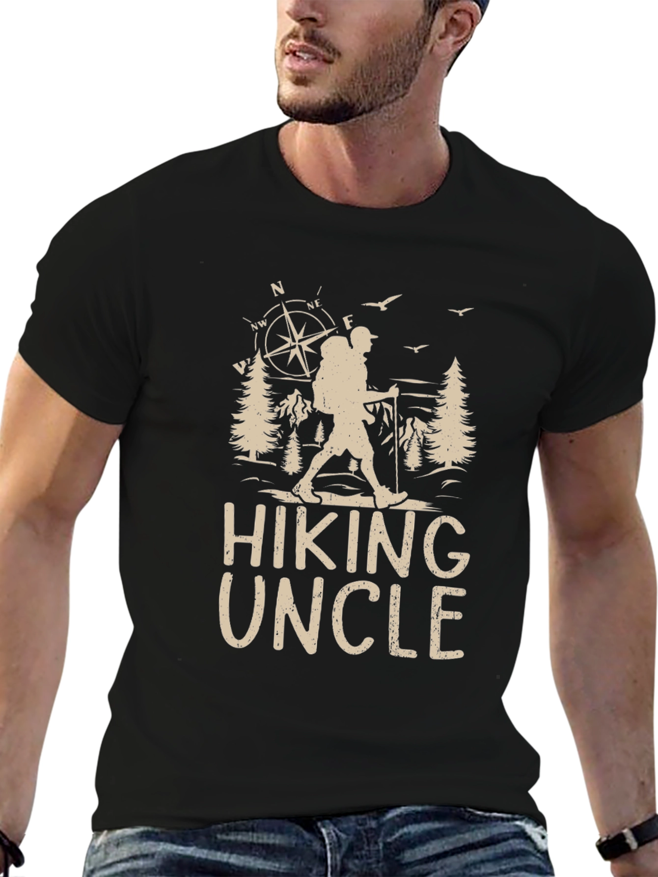 Hiking Uncle Graphic Tee - Outdoors Adventure Shirt