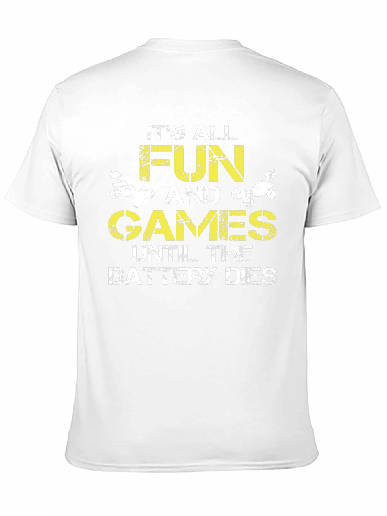 Funny Battery Dies Graphic Print Black T-Shirt