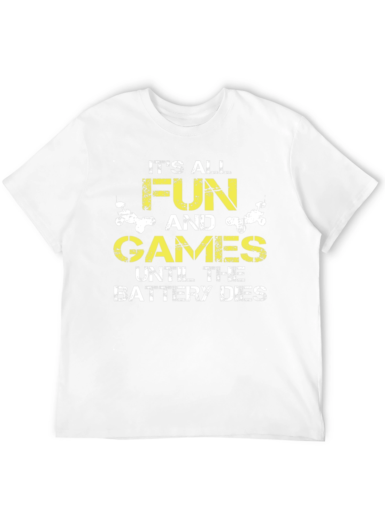 Funny Battery Dies Graphic Print Black T-Shirt