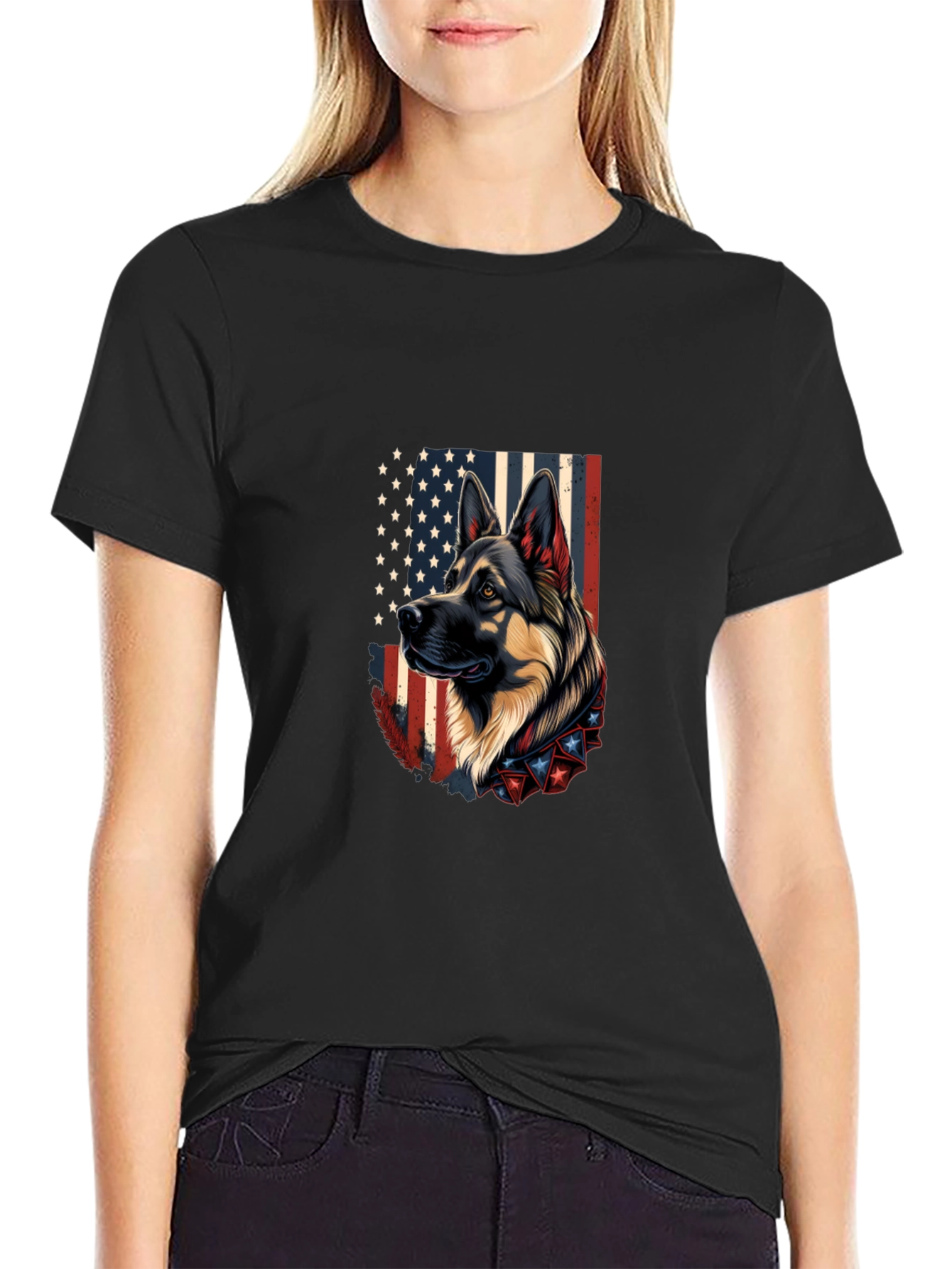 Patriotic German Shepherd Graphic Tee