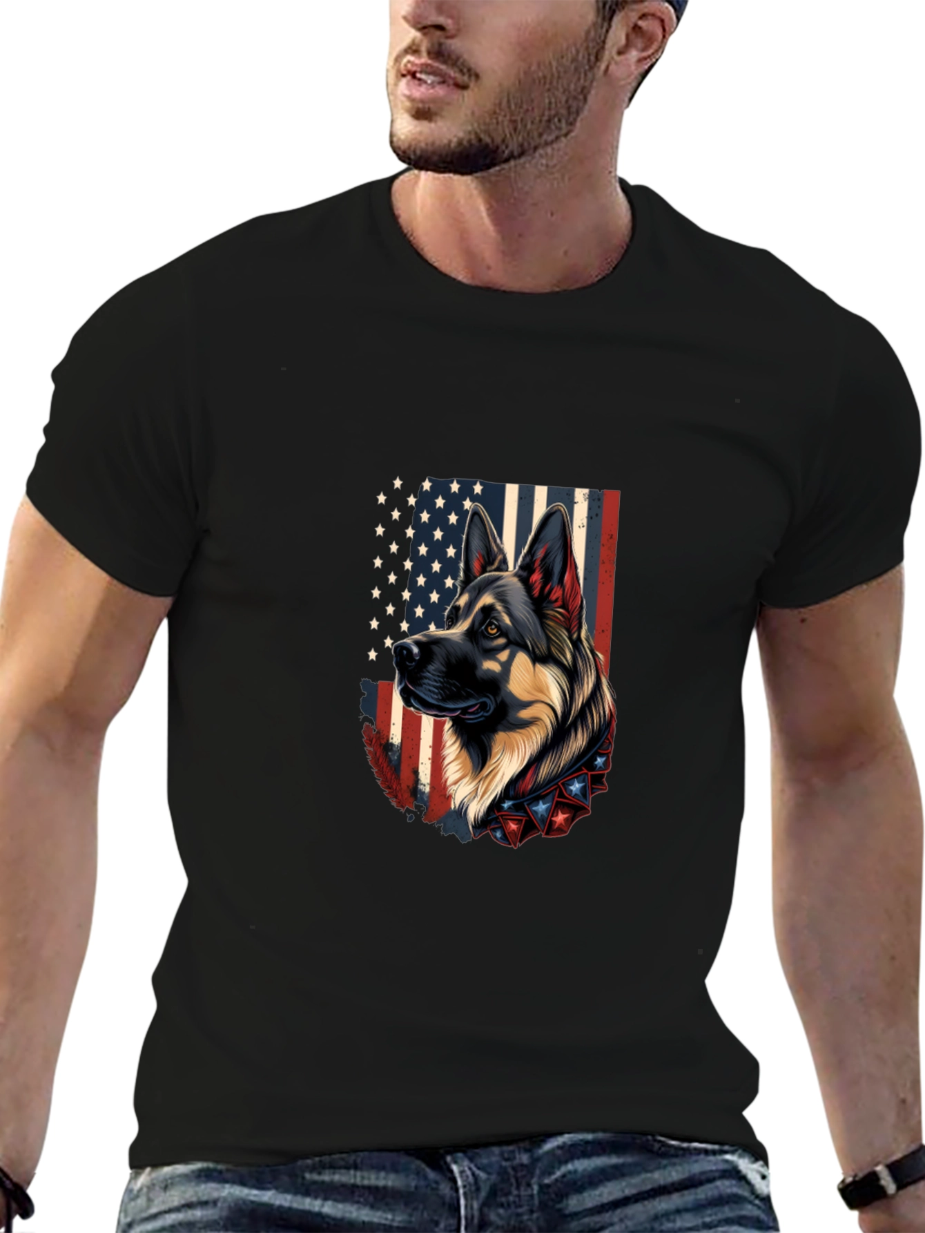 Patriotic German Shepherd Graphic Tee