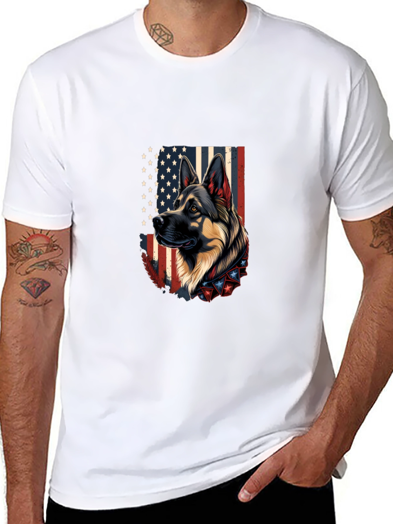 Patriotic German Shepherd Graphic Tee