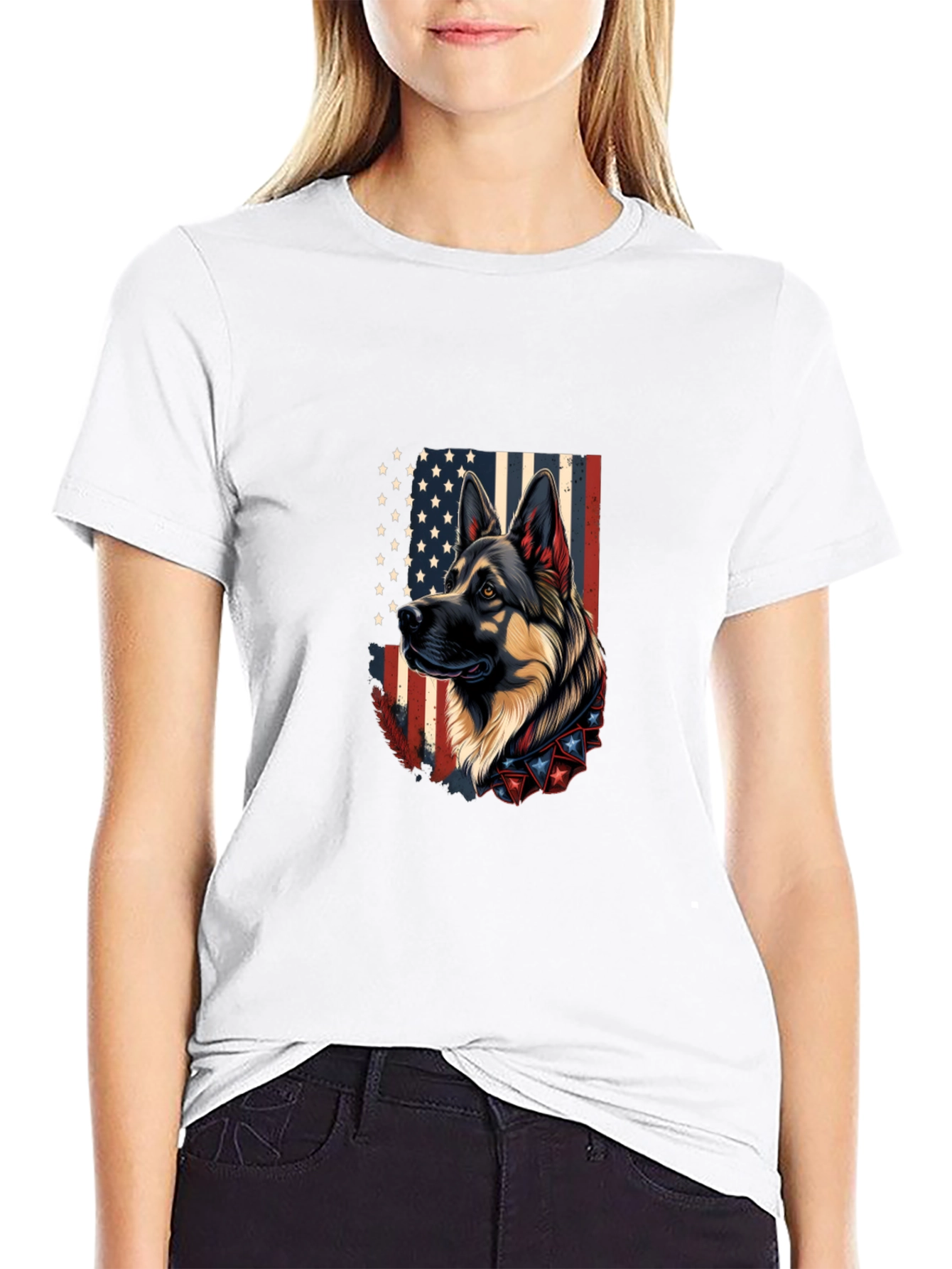 Patriotic German Shepherd Graphic Tee