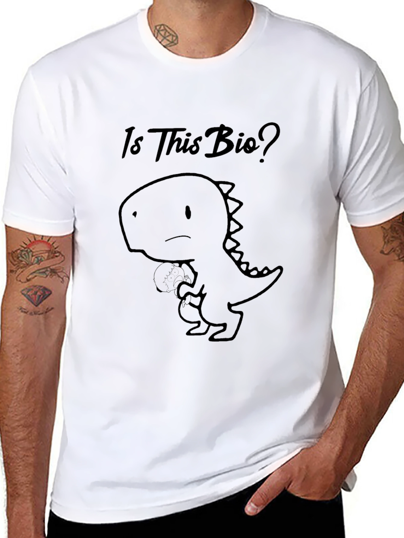Is This Bio? Dino Black T-Shirt