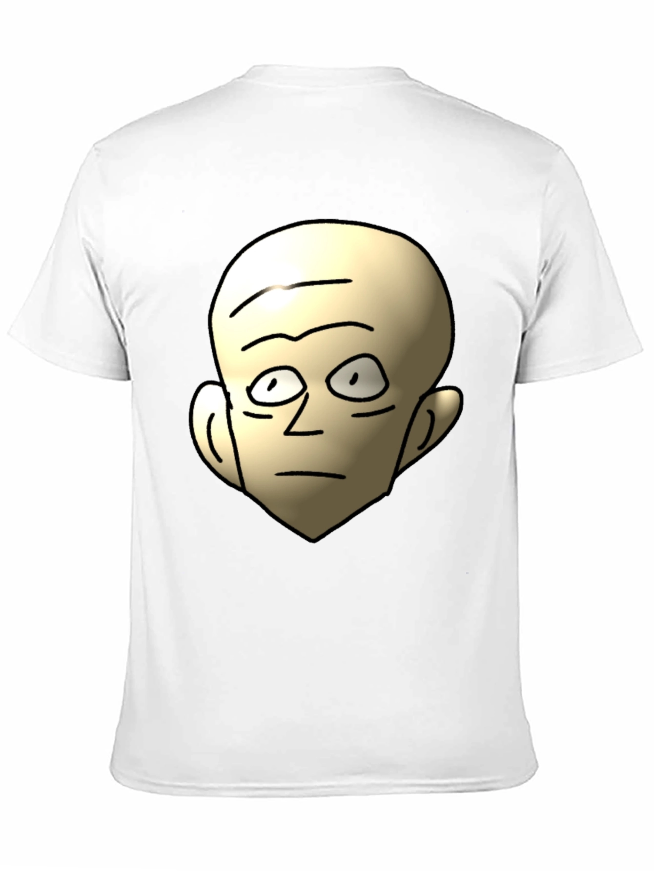 Funny Bald Head Cartoon Graphic Black T-Shirt