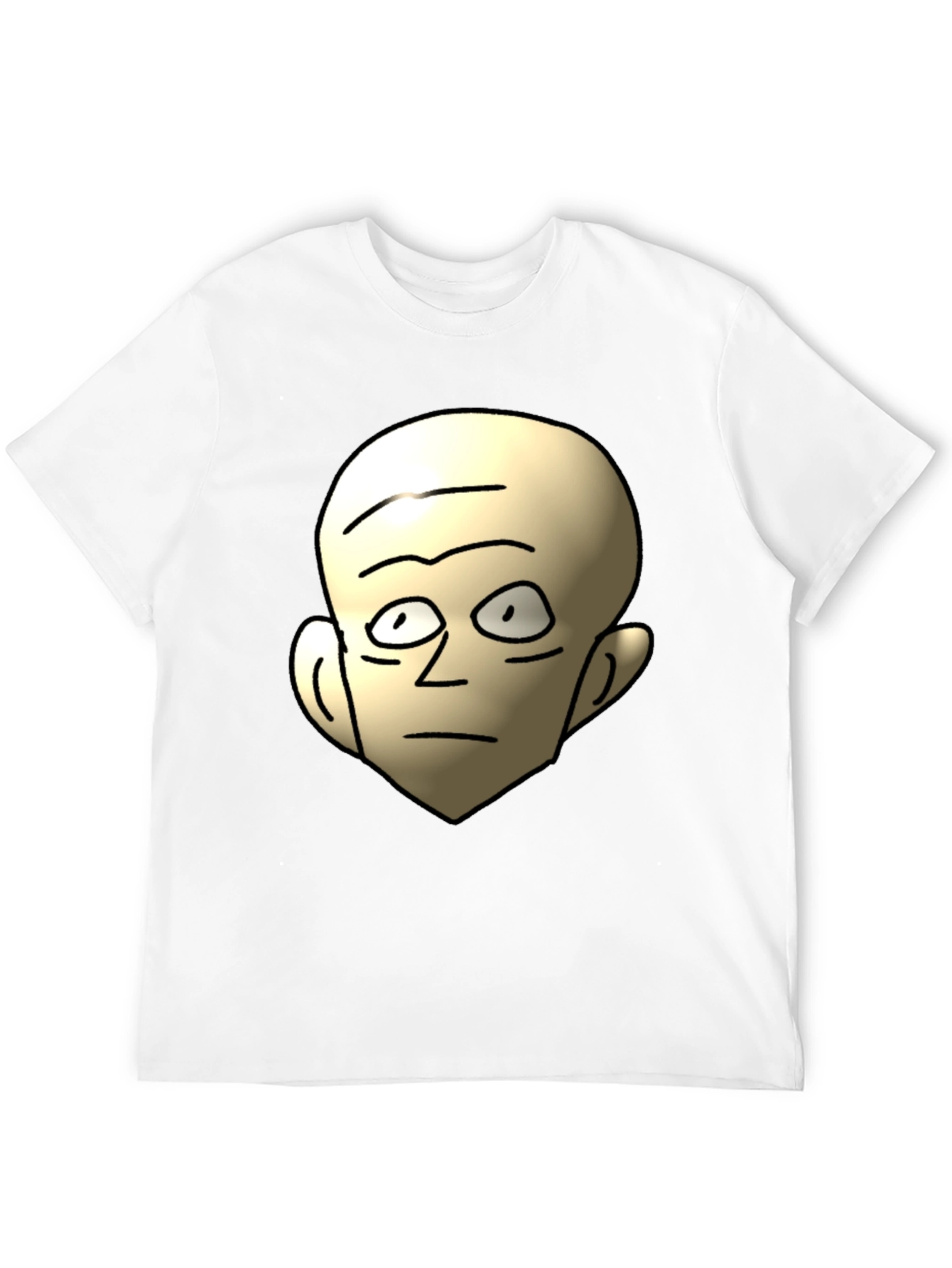 Funny Bald Head Cartoon Graphic Black T-Shirt