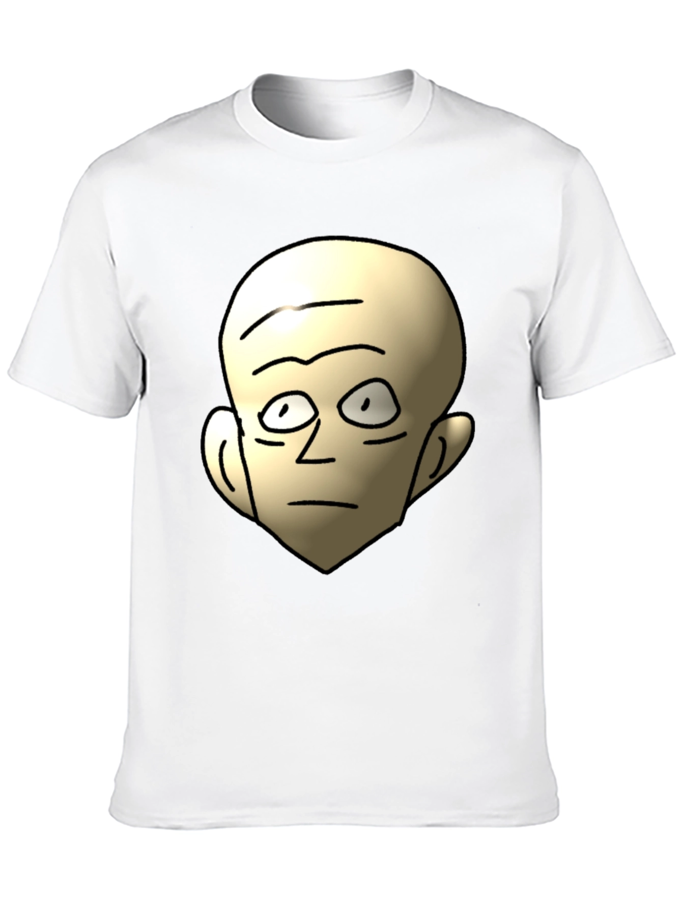 Funny Bald Head Cartoon Graphic Black T-Shirt