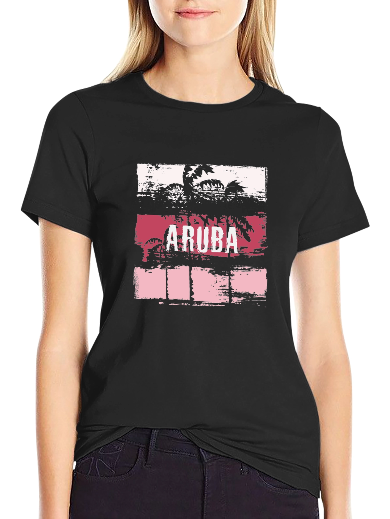 Aruba Palm Tree Graphic T-Shirt - Vacation Ready