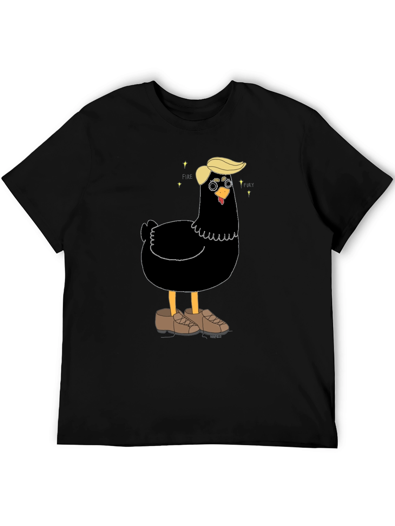 Novelty Trump Chicken Graphic Tee - Quirky Fun