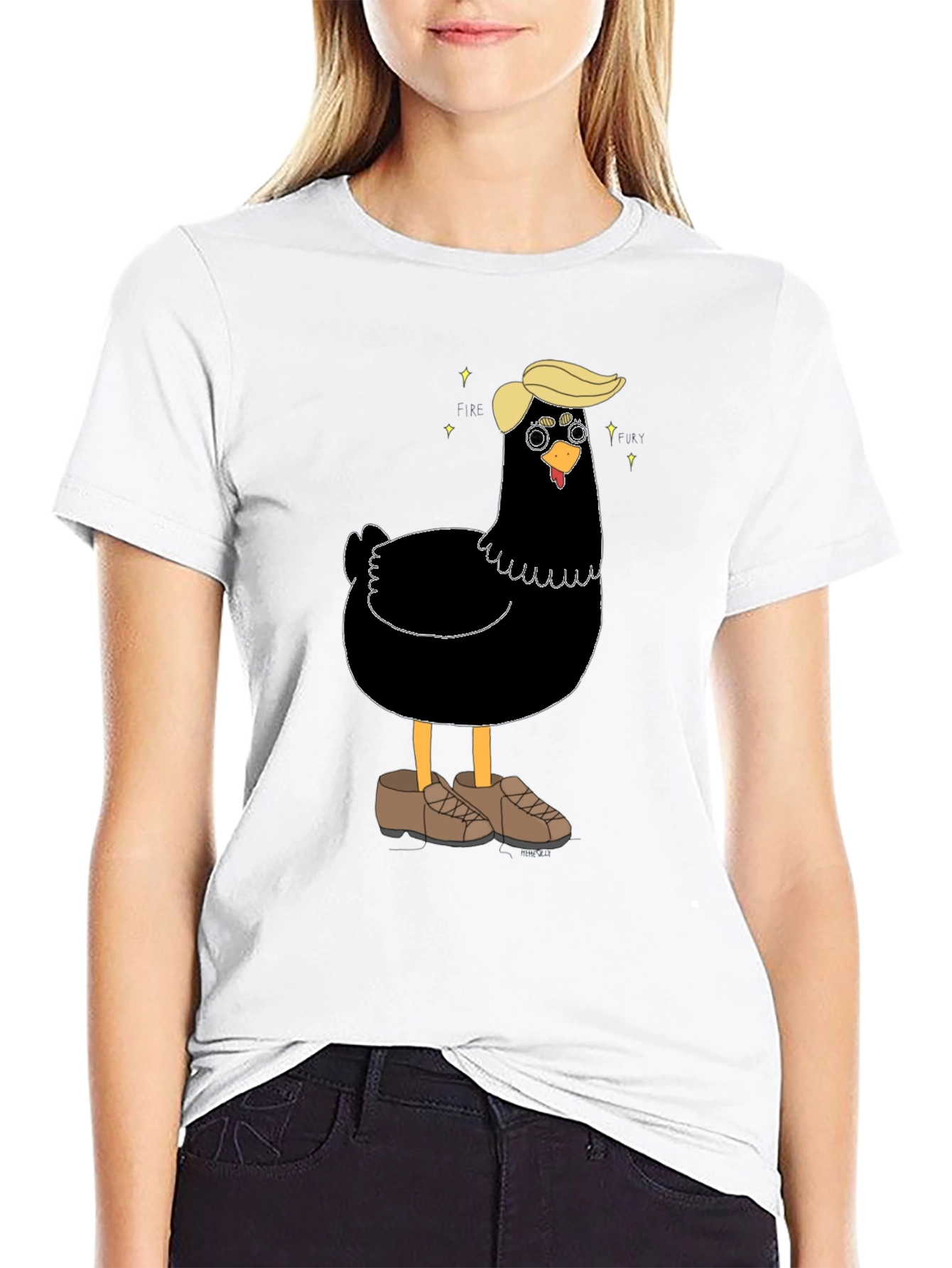 Novelty Trump Chicken Graphic Tee - Quirky Fun