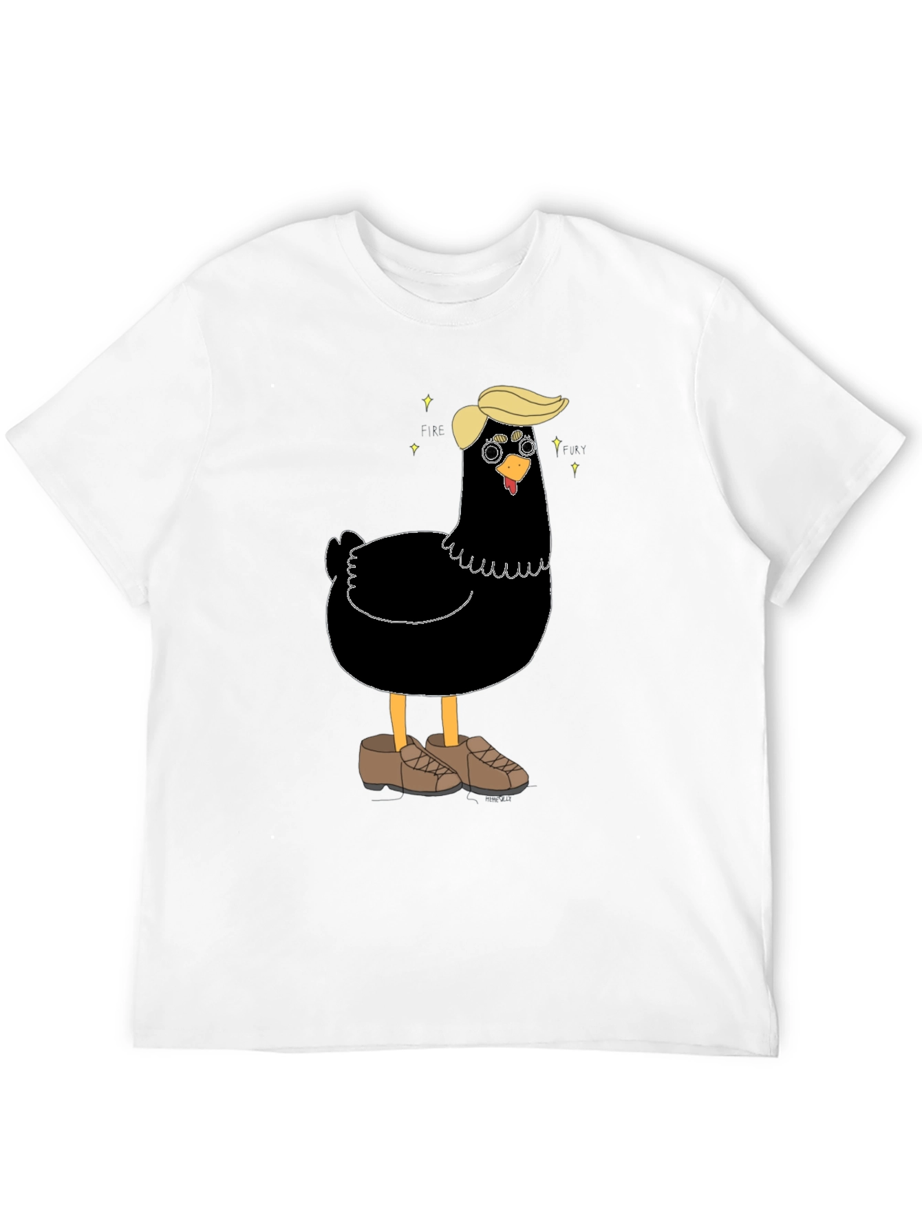 Novelty Trump Chicken Graphic Tee - Quirky Fun