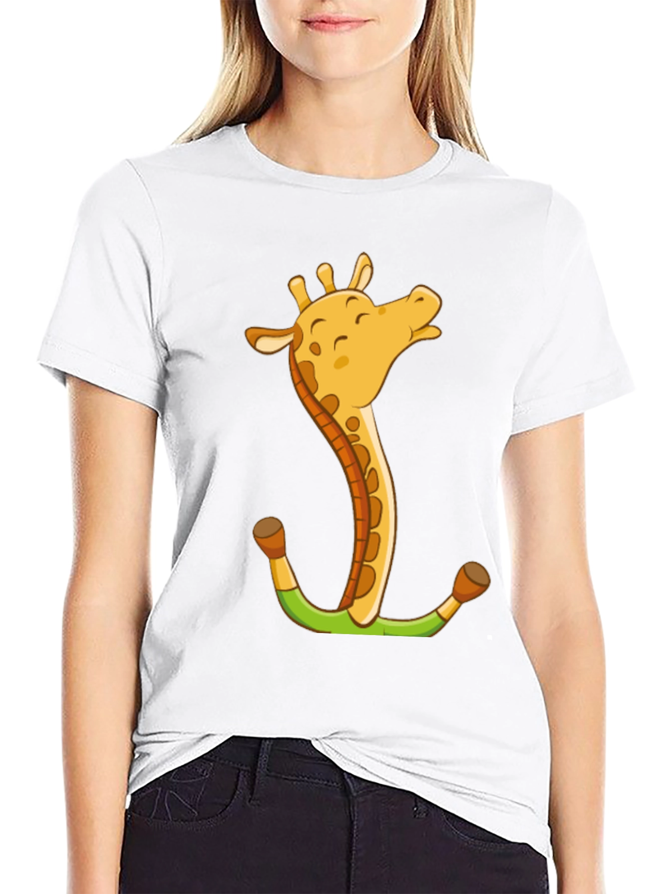 Giraffe Anchor Graphic Tee - Novelty Animal T-Shirt