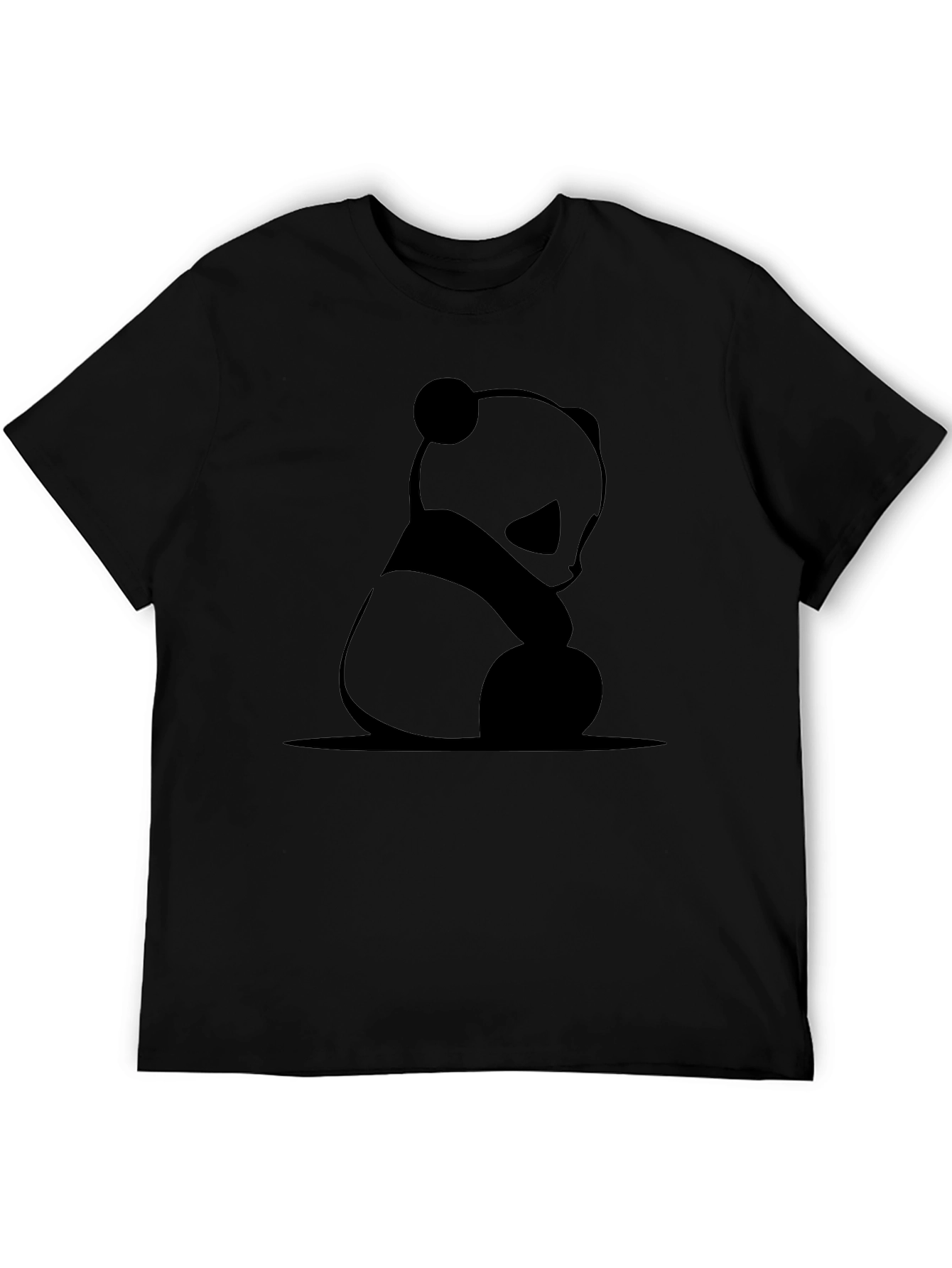 Panda Graphic Print T-Shirt - Black