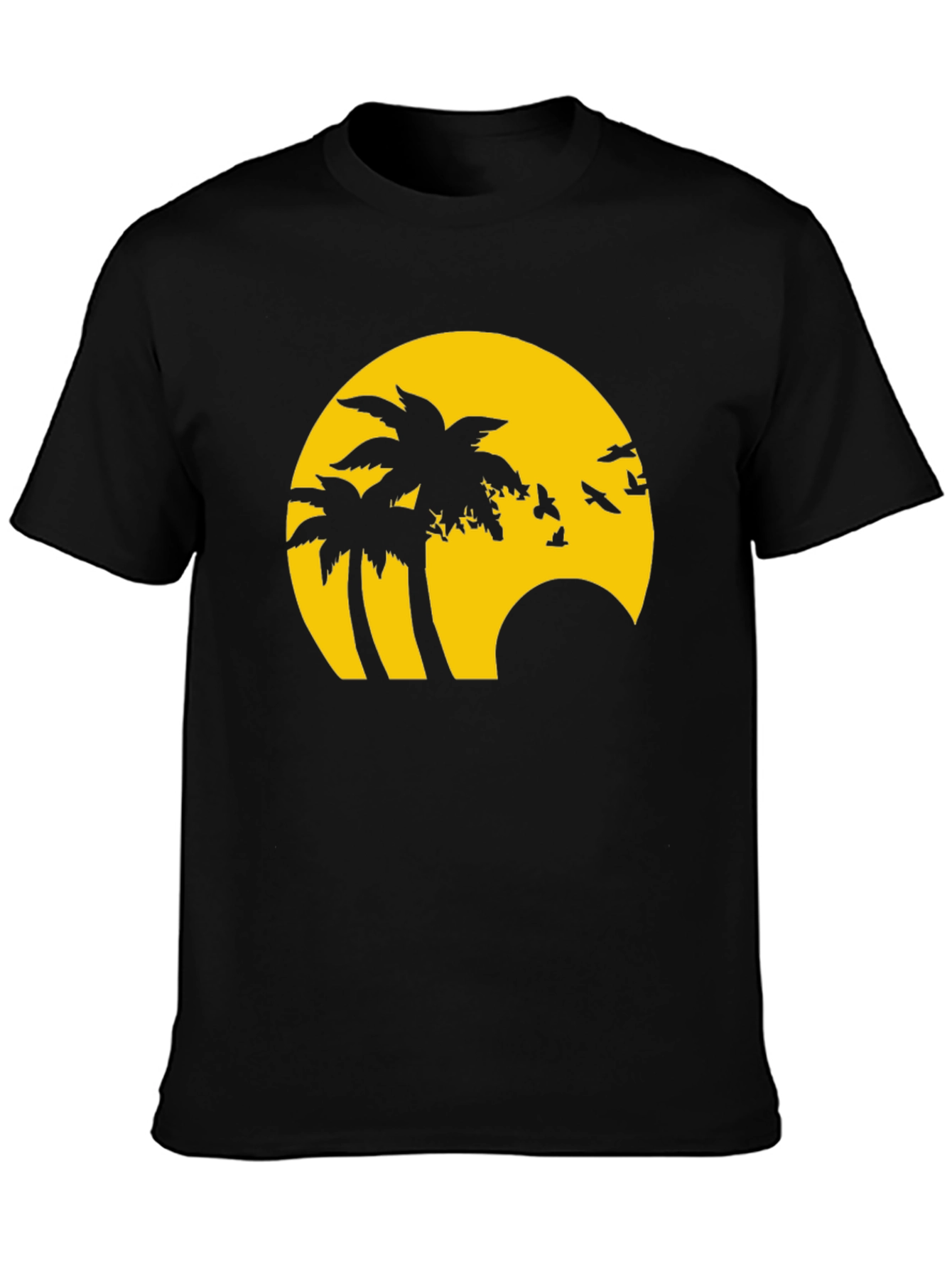 Tropical Sunset Graphic Tee - Black