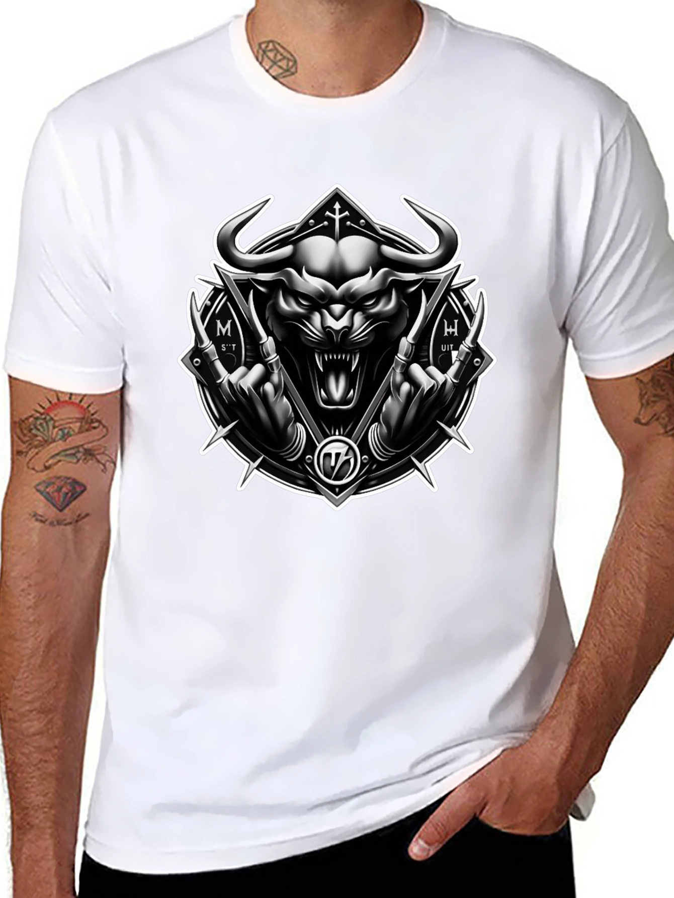 Dark Bull Graphic Tee - Black Metal Style Shirt