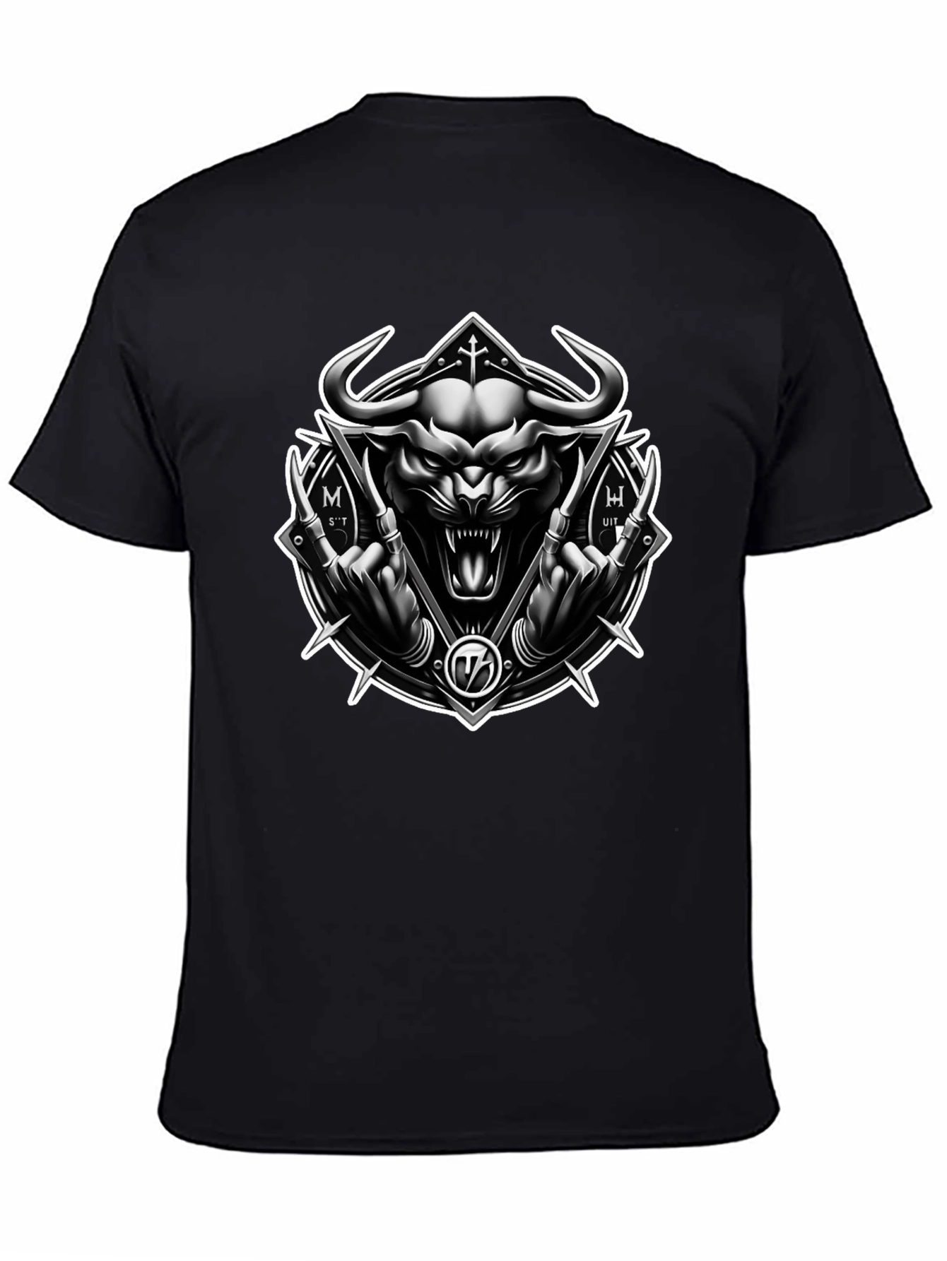 Dark Bull Graphic Tee - Black Metal Style Shirt