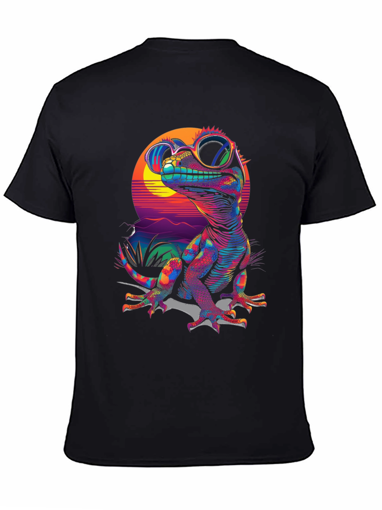 Neon Lizard Graphic Tee - Retro Style