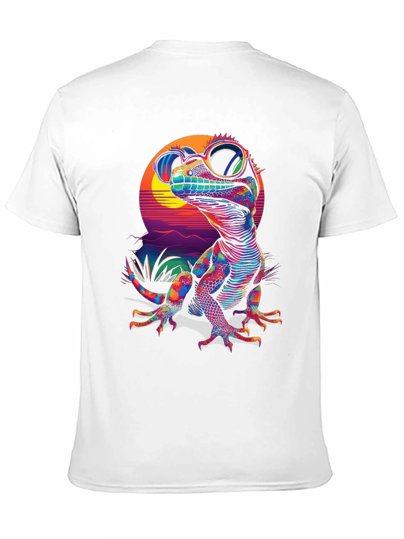 Neon Lizard Graphic Tee - Retro Style