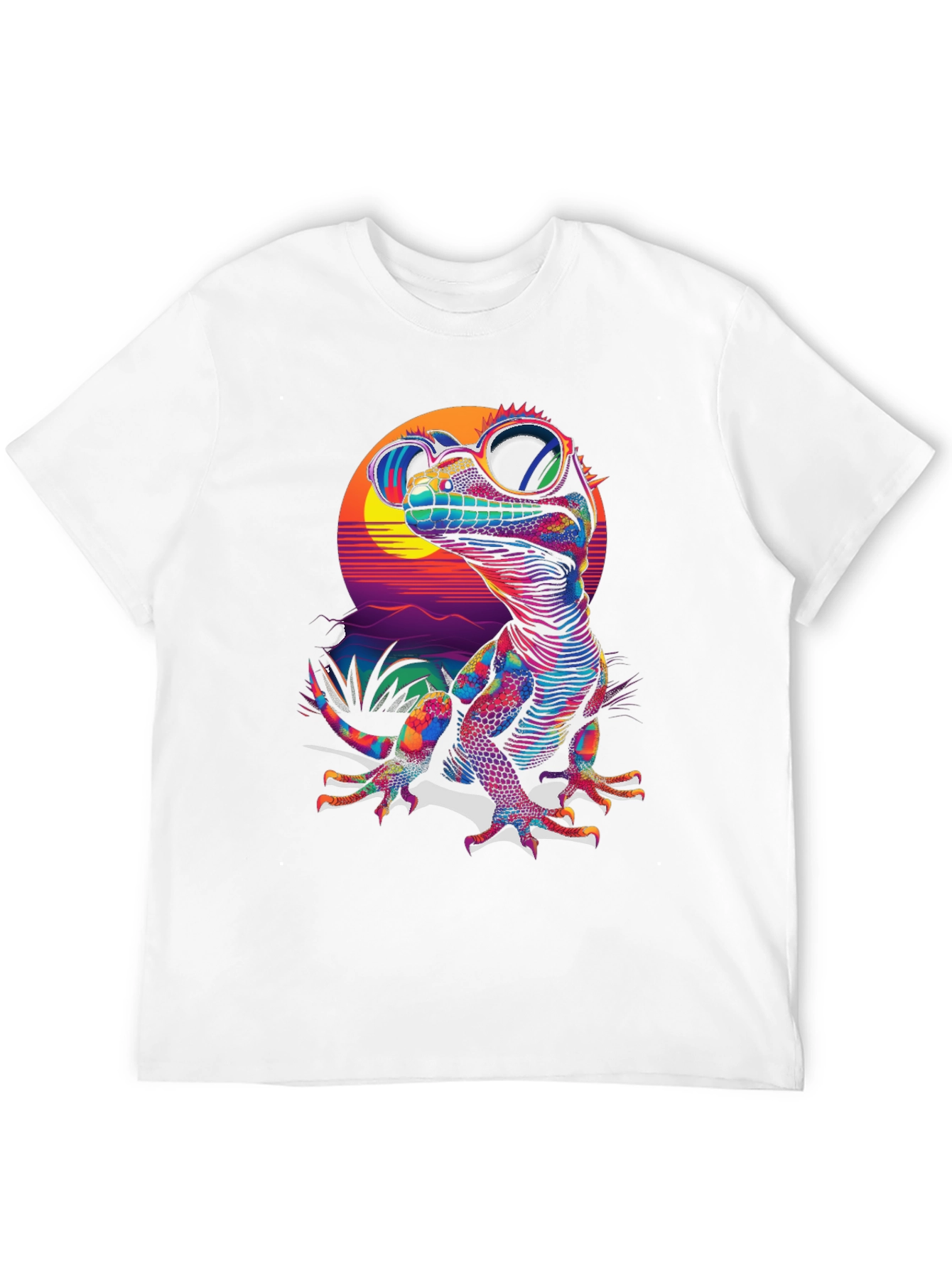 Neon Lizard Graphic Tee - Retro Style