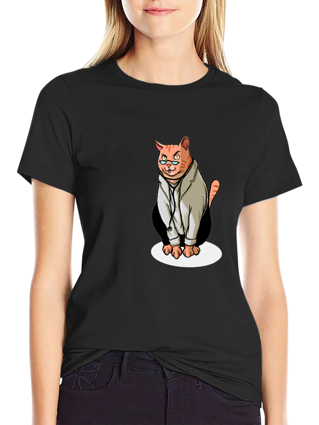 Doctor Cat Graphic T-Shirt - Funny Novelty Tee