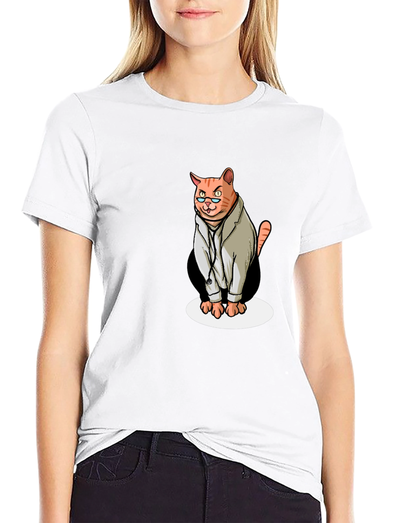 Doctor Cat Graphic T-Shirt - Funny Novelty Tee