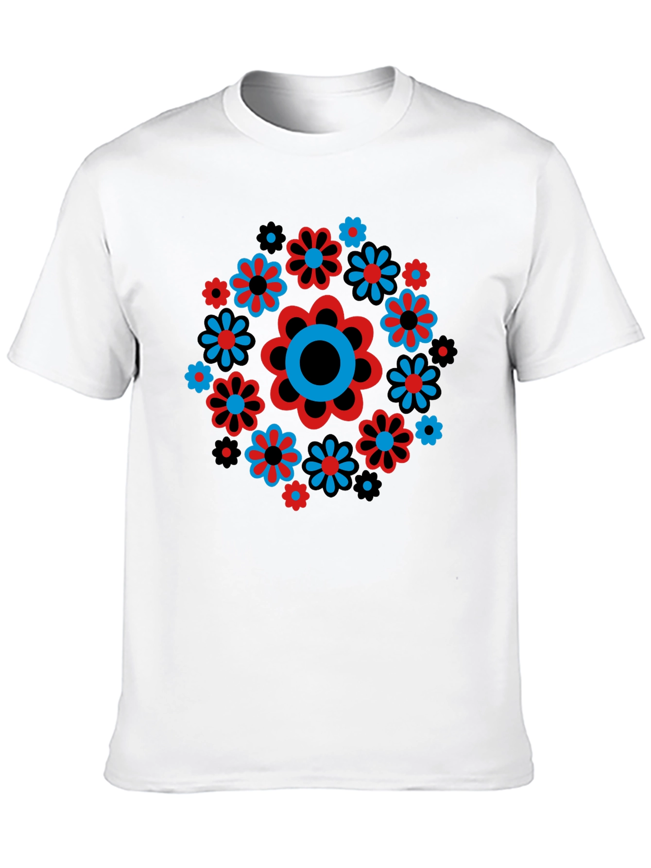 Retro Flower Power Graphic Print T-Shirt