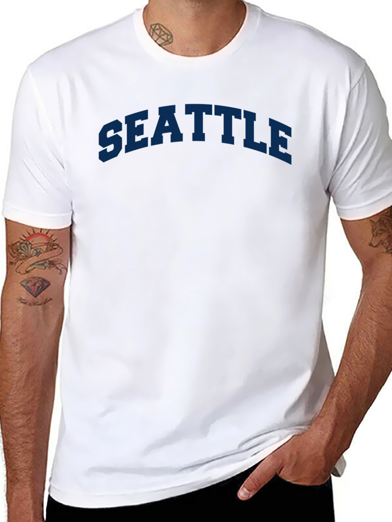 Seattle Text Graphic Tee - Casual Style