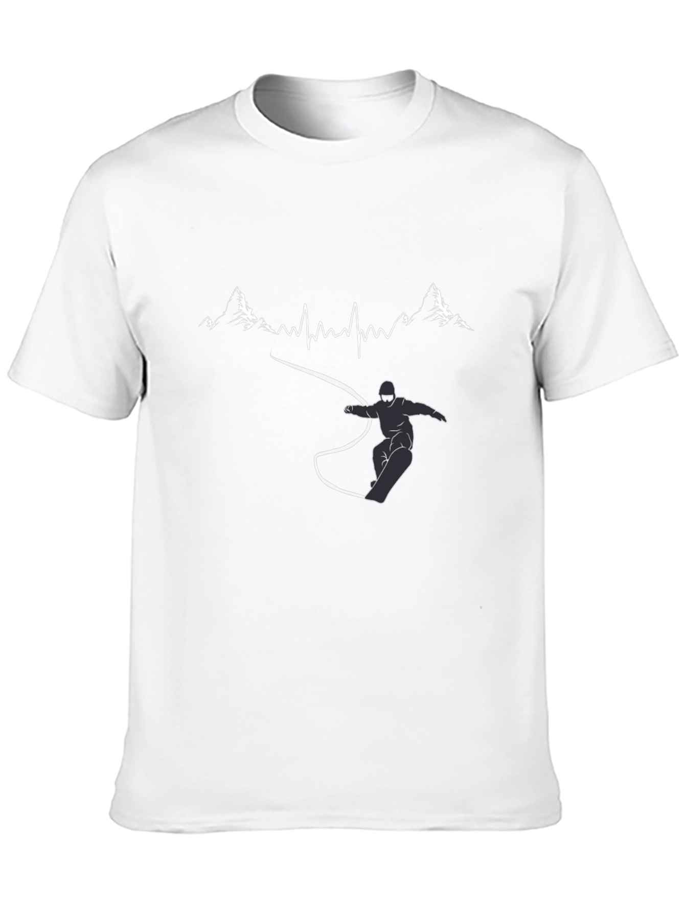 Snowboarder Graphic Tee - Mountain Pulse Line Art