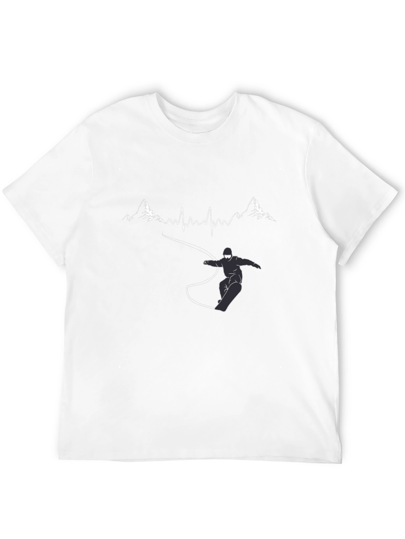 Snowboarder Graphic Tee - Mountain Pulse Line Art