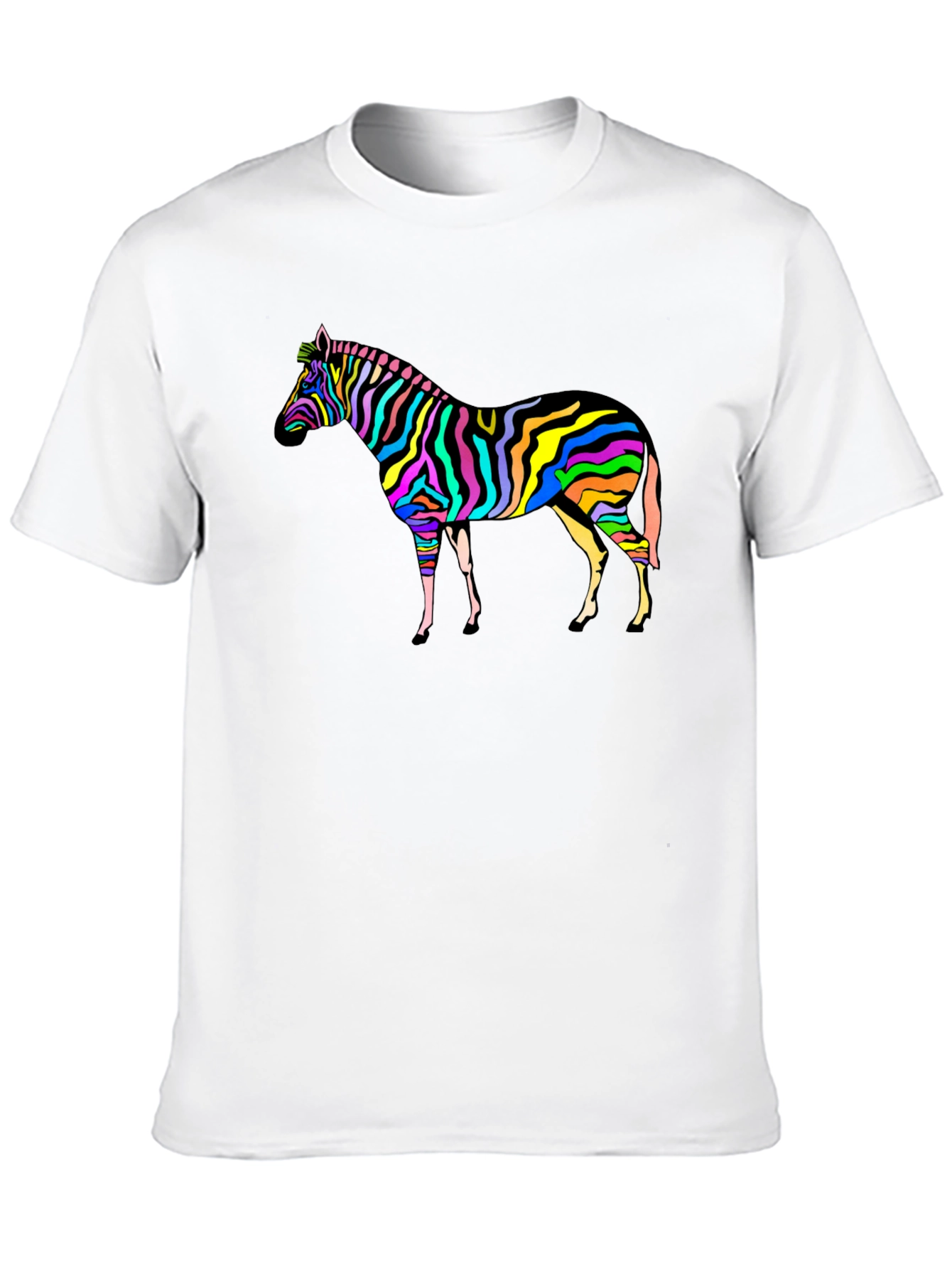Rainbow Zebra Graphic Tee - Bold Mens T-Shirt