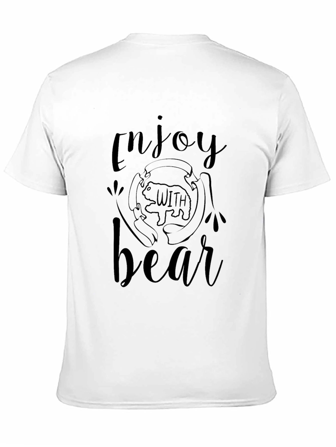 Enjoy With Bear Graphic T-Shirt - Black