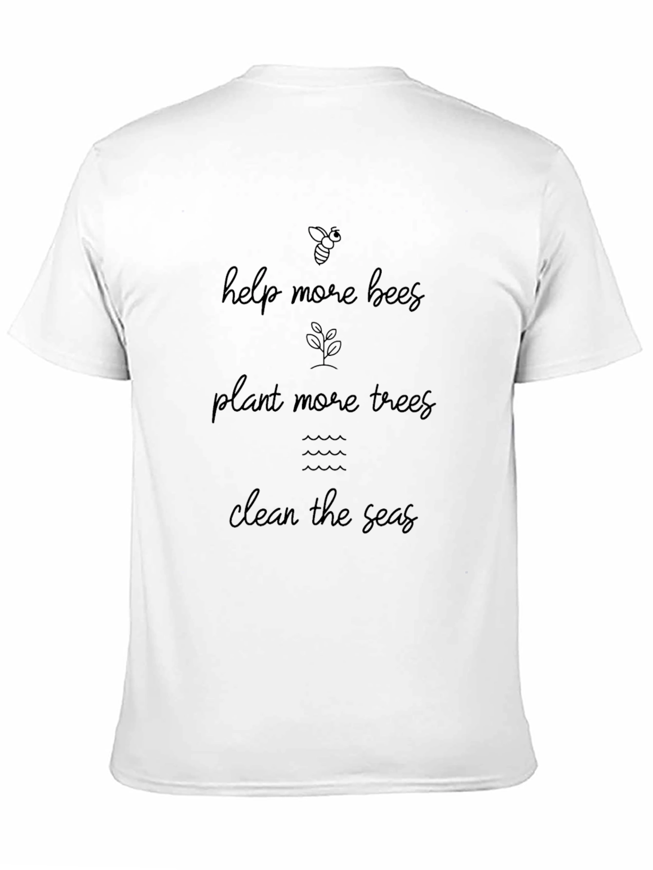 Eco-Friendly T-Shirt: Save the Bees Plant Trees Clean Seas