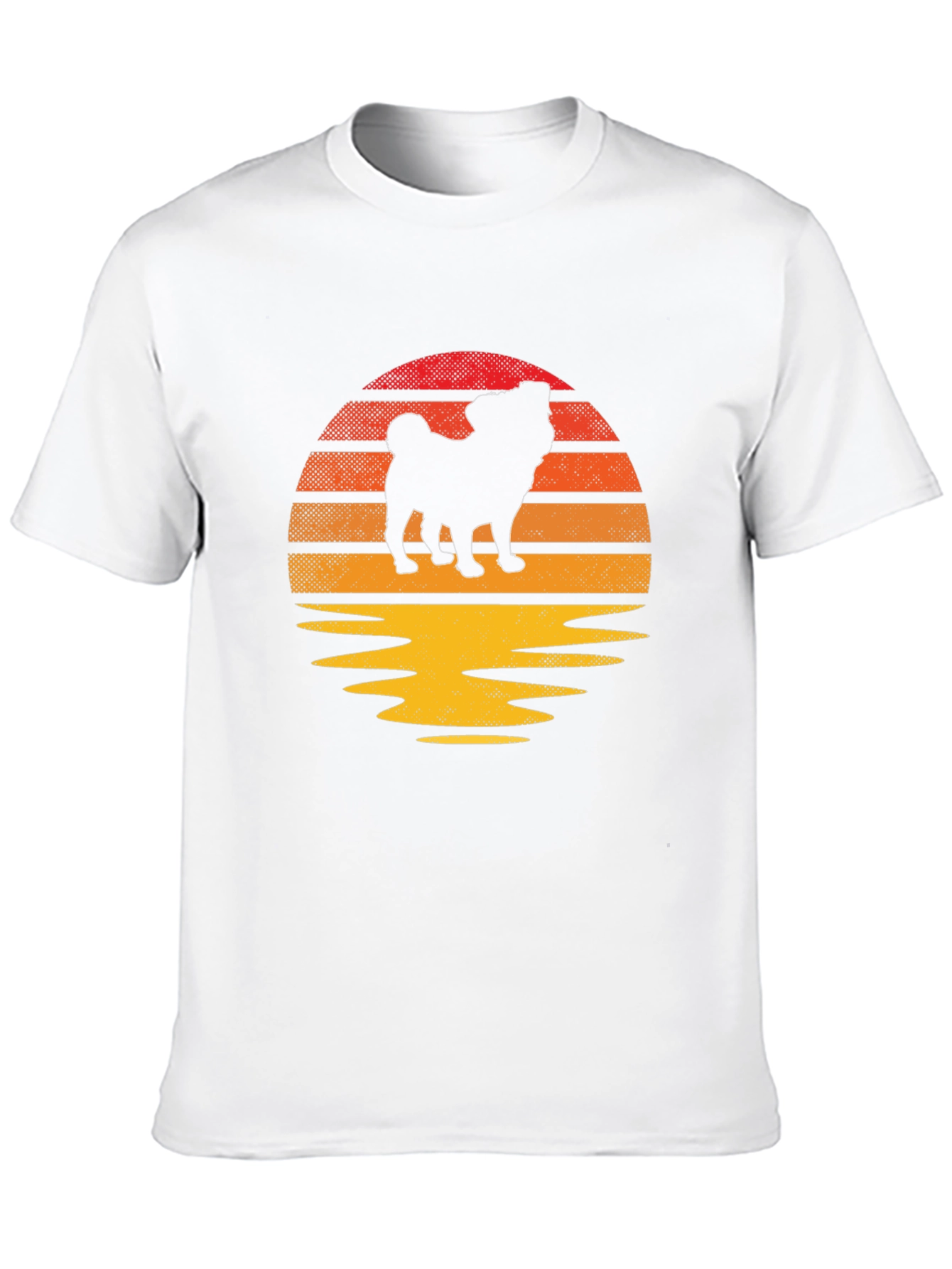 Pug Sunset Graphic Tee - Retro Dog Lover Shirt