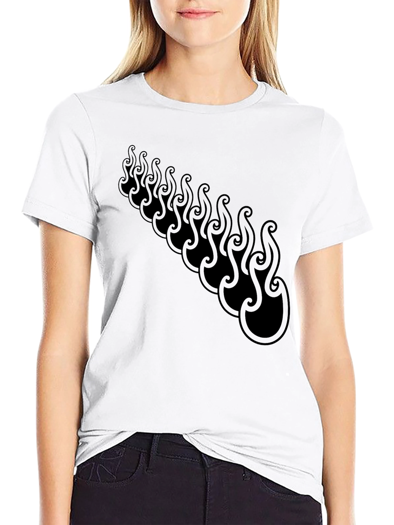 Mens Black T-Shirt with Maori Design