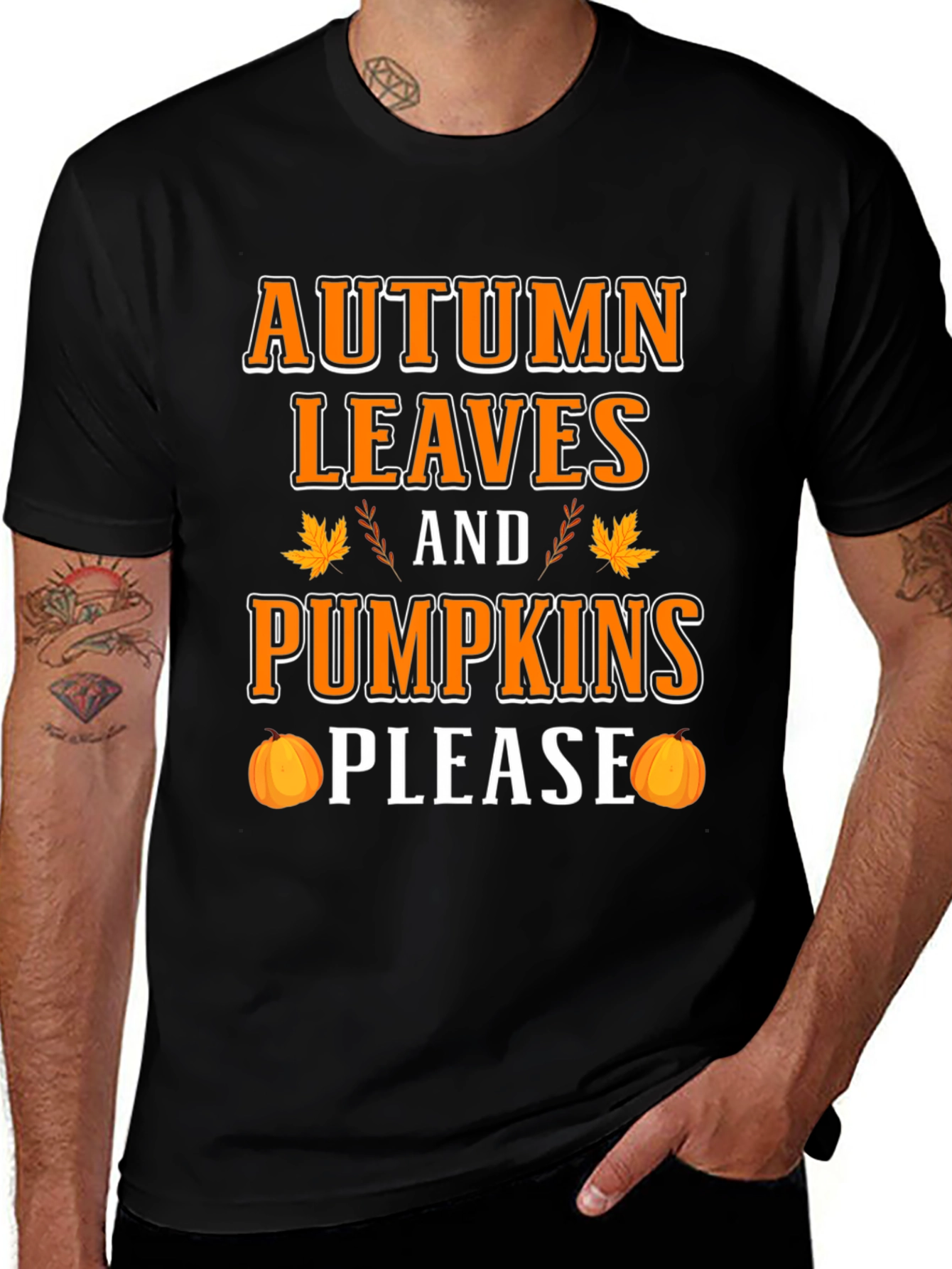 Autumn Leaves Pumpkins Please T-Shirt