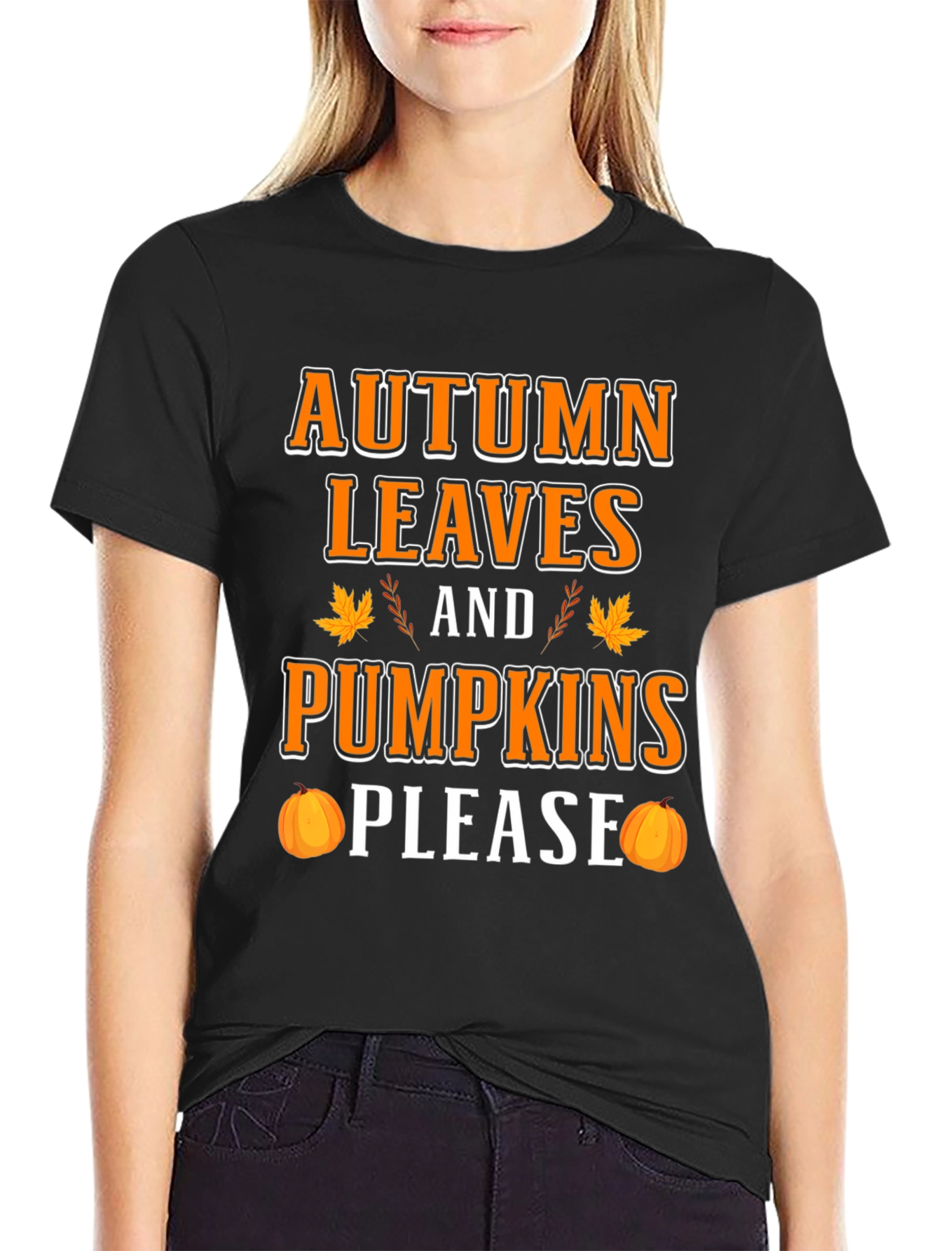 Autumn Leaves Pumpkins Please T-Shirt