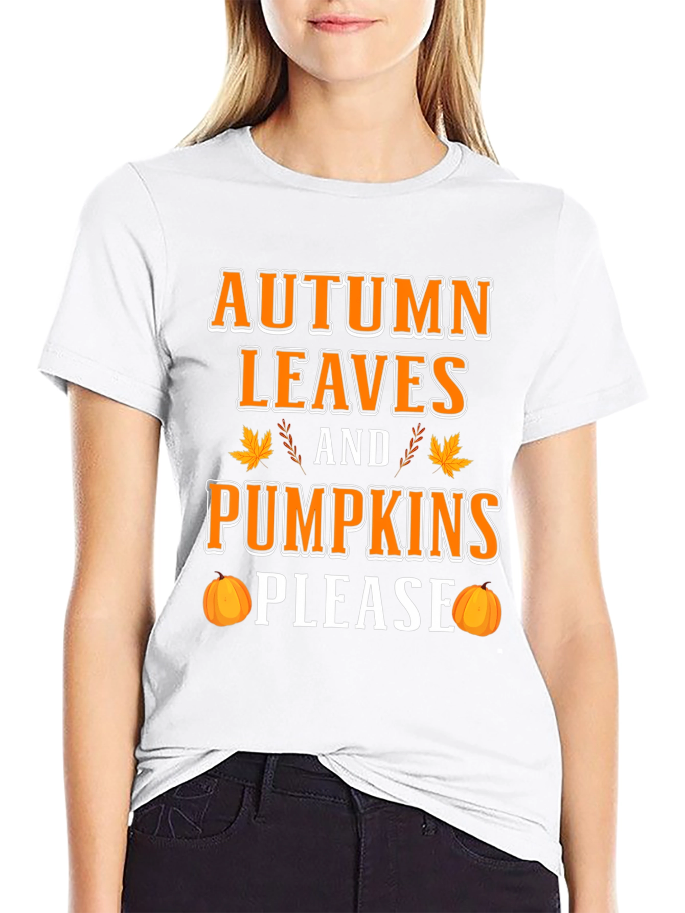 Autumn Leaves Pumpkins Please T-Shirt