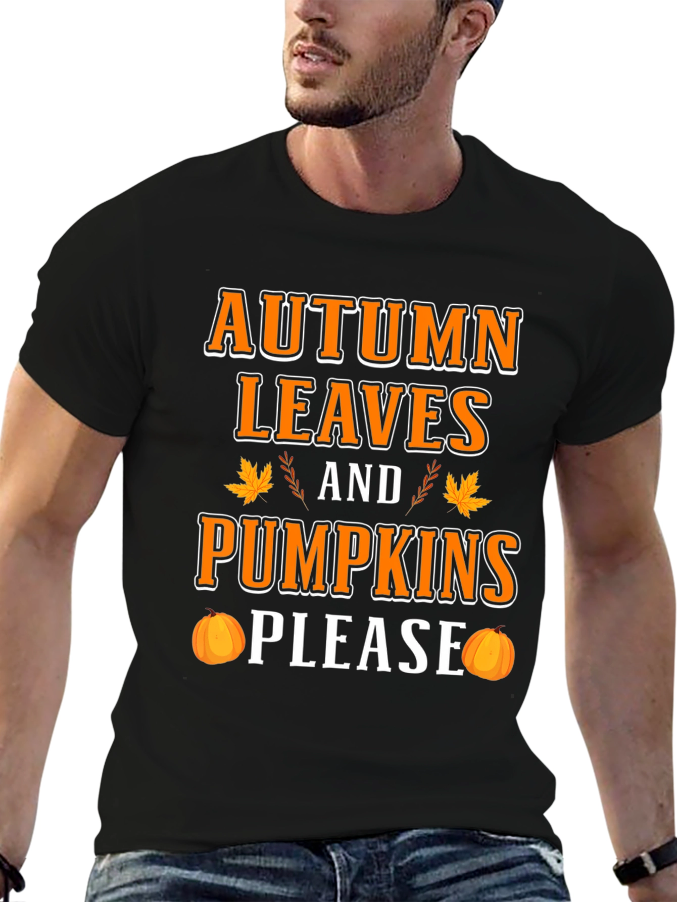 Autumn Leaves Pumpkins Please T-Shirt