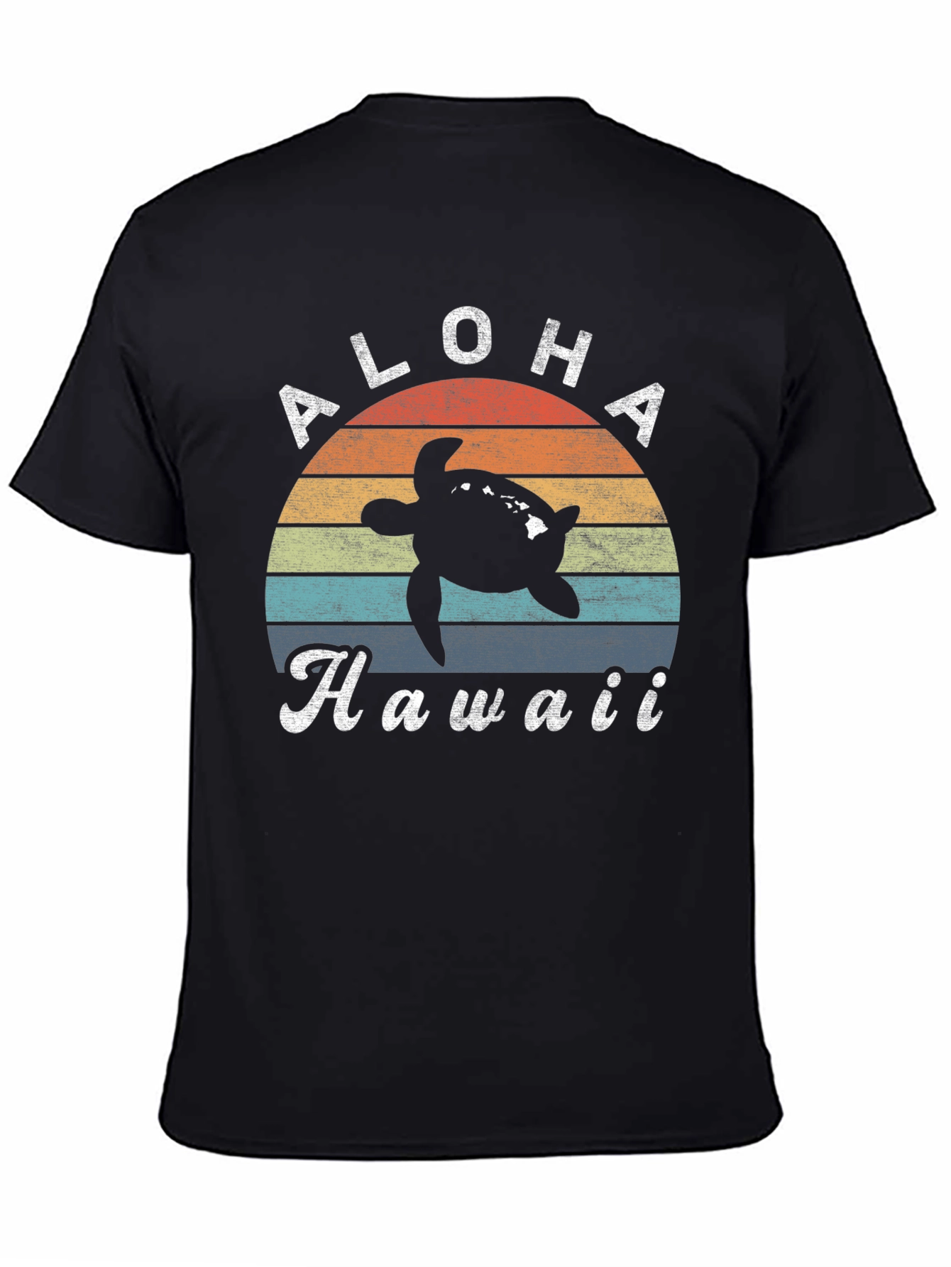 Aloha Hawaii Turtle Sunset Graphic Tee