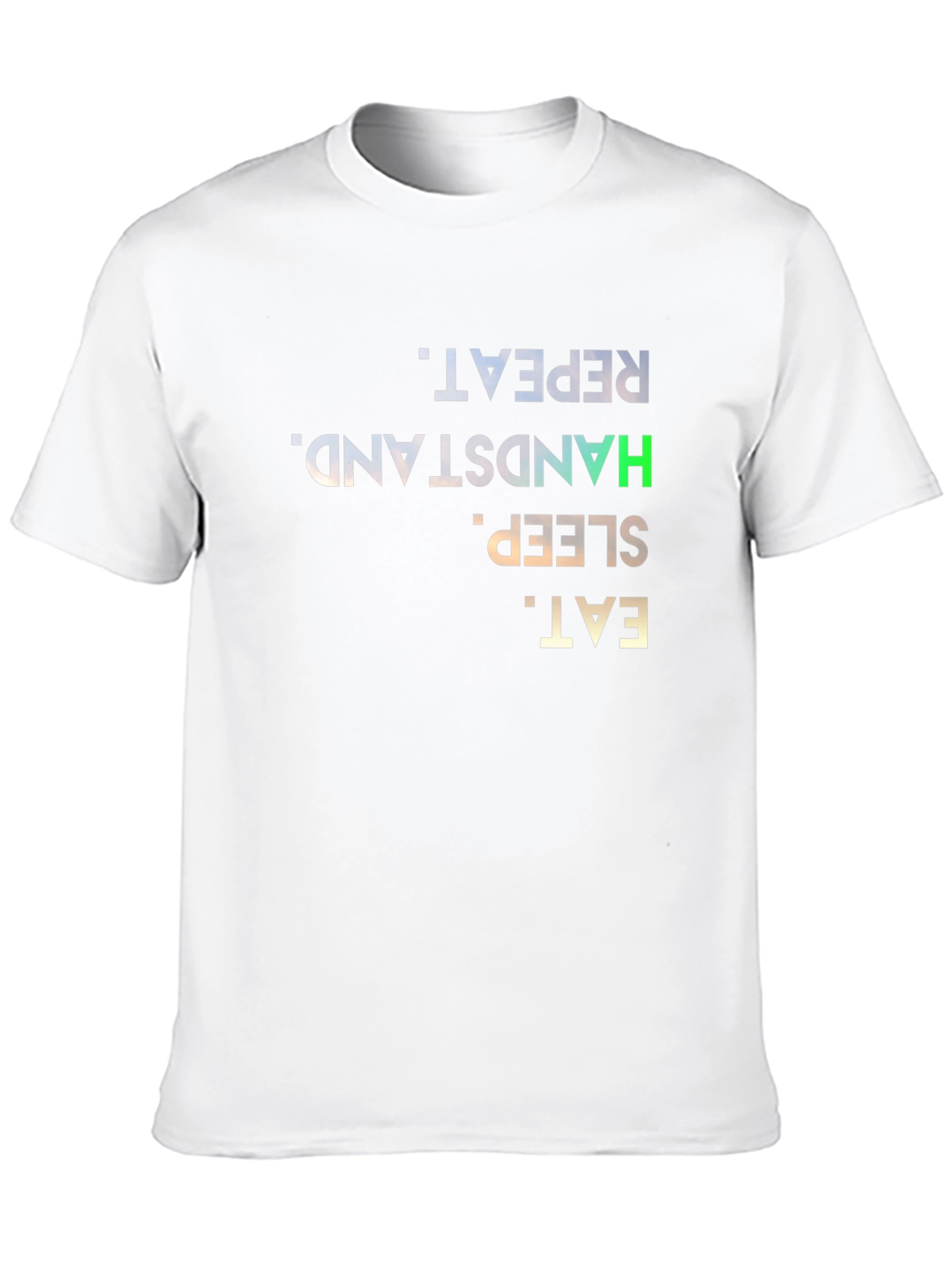 Eat Sleep Handstand Repeat Black Graphic T-Shirt