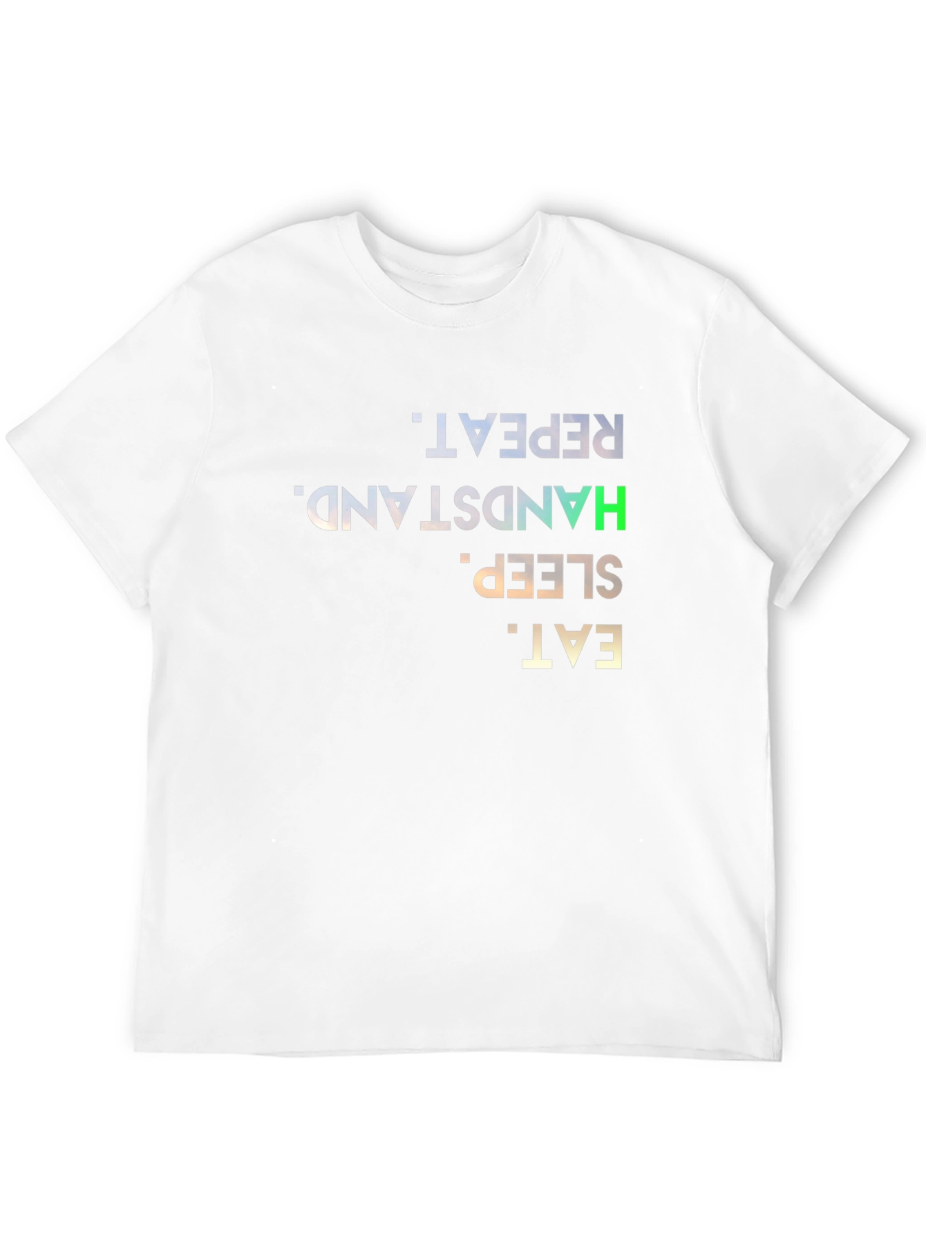 Eat Sleep Handstand Repeat Black Graphic T-Shirt