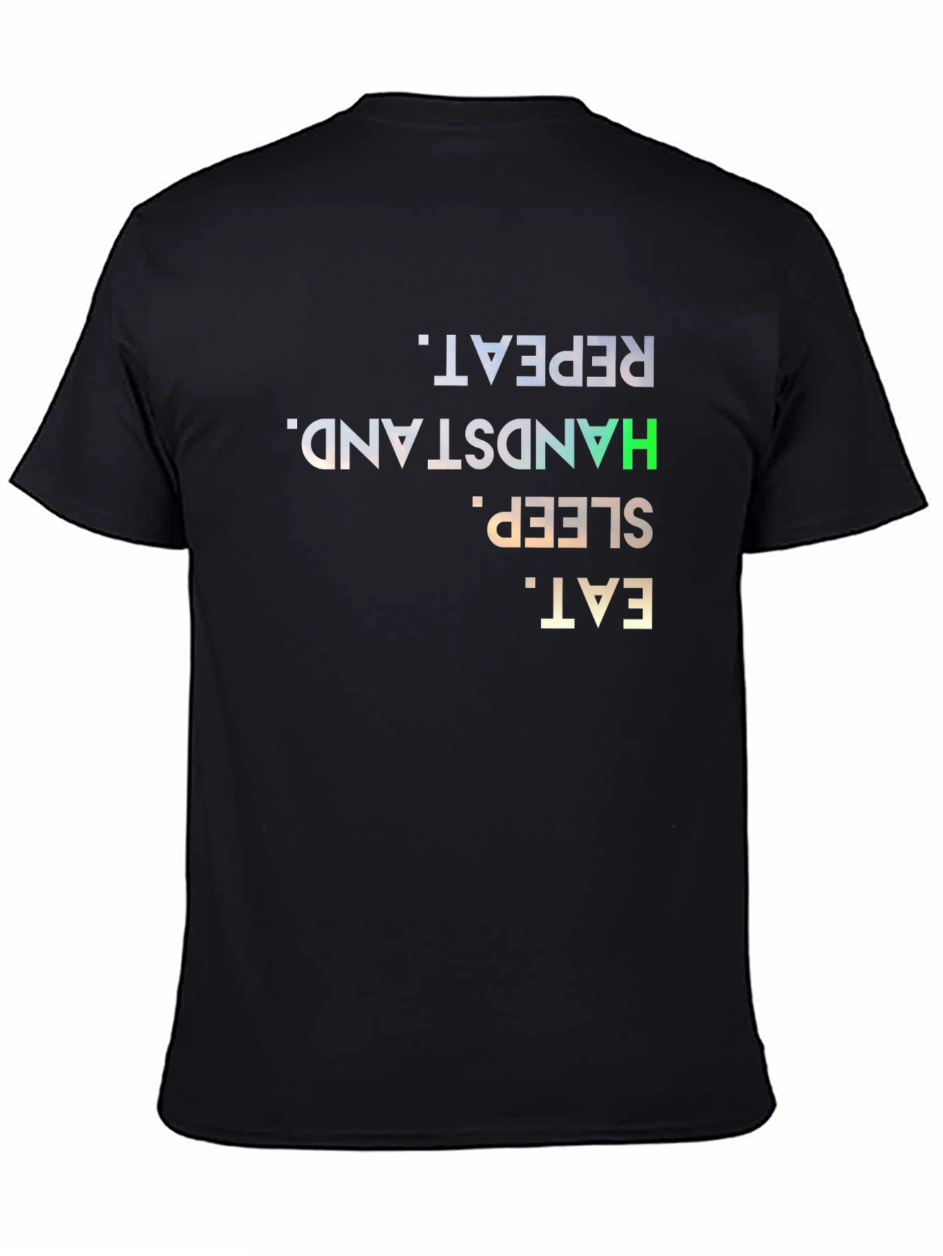 Eat Sleep Handstand Repeat Black Graphic T-Shirt
