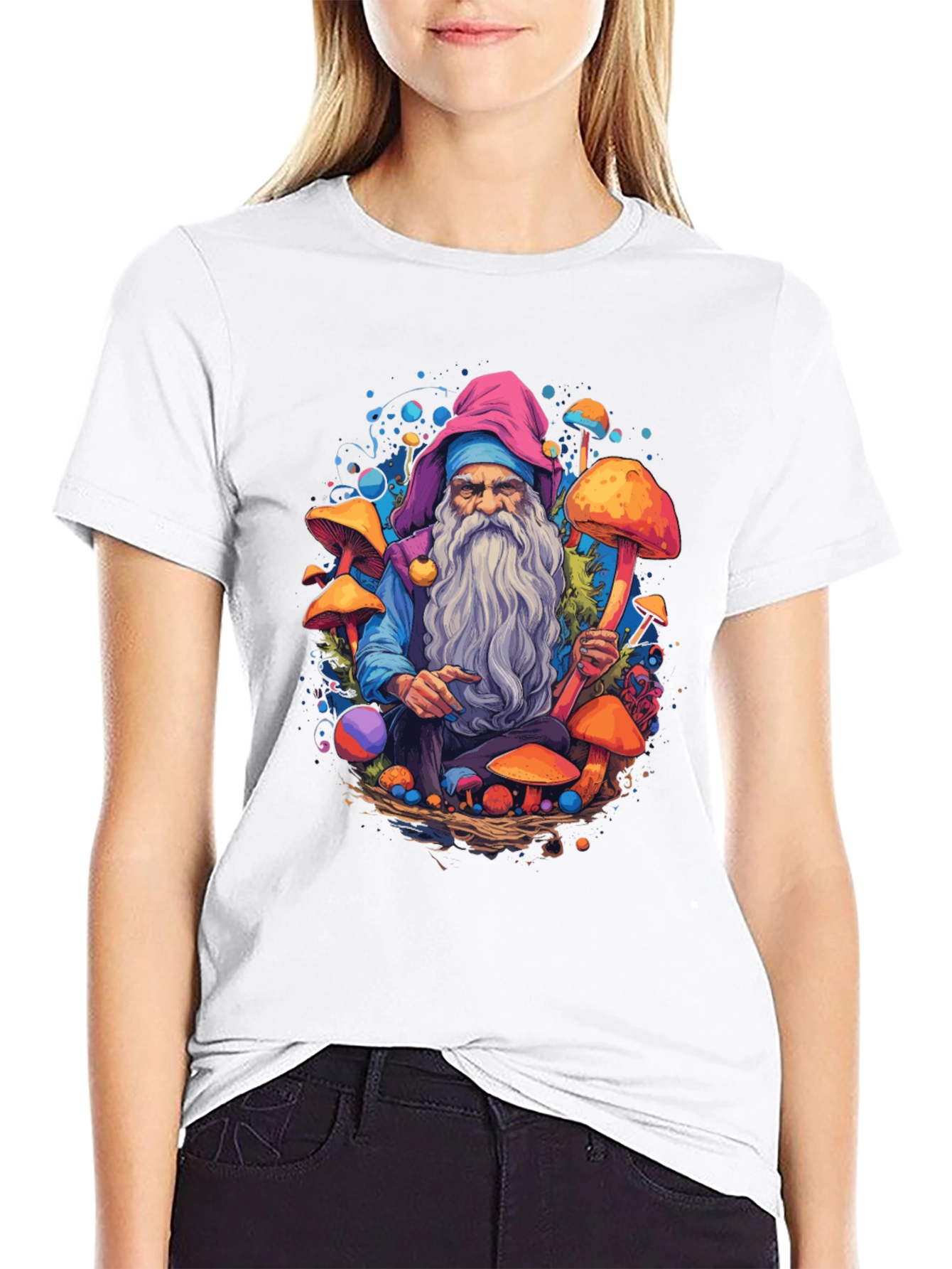 Mushroom Wizard Graphic Tee - Unique Design